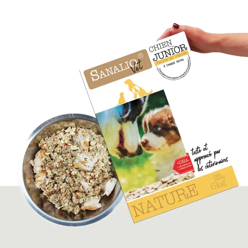 Sachet Sanalio Puppy 5kg – Alimentation bio croissance chiot, format économique